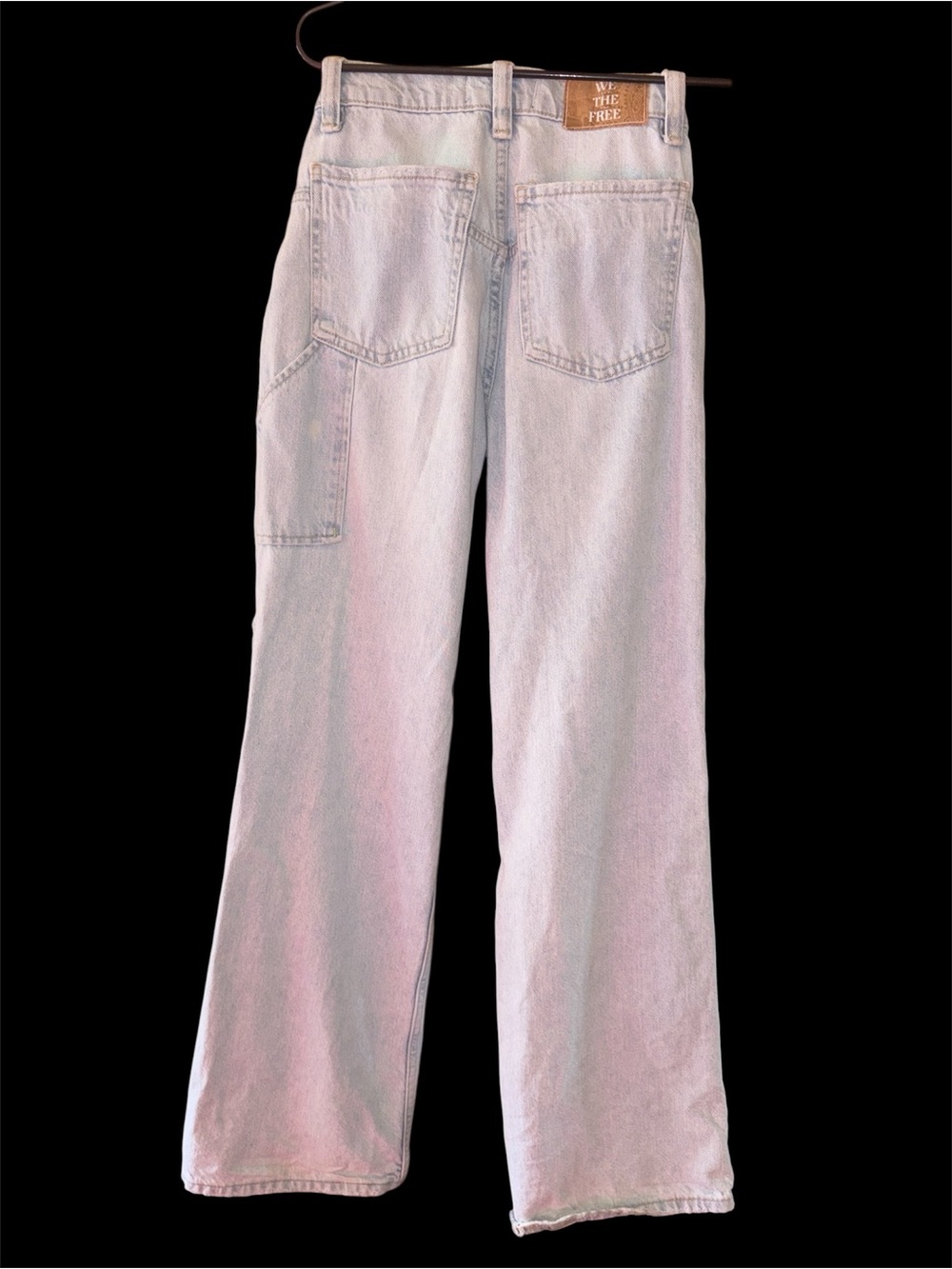 We The Free Light Wash Distressed Straight-Leg Jeans Light Blue baggy mom 25 - Picture 3 of 3